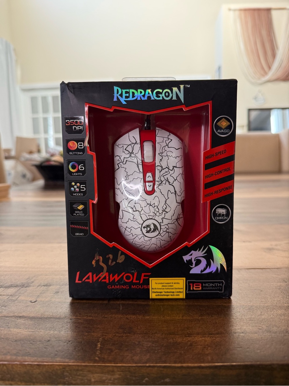 Lavawolf Gaming Mouse - White